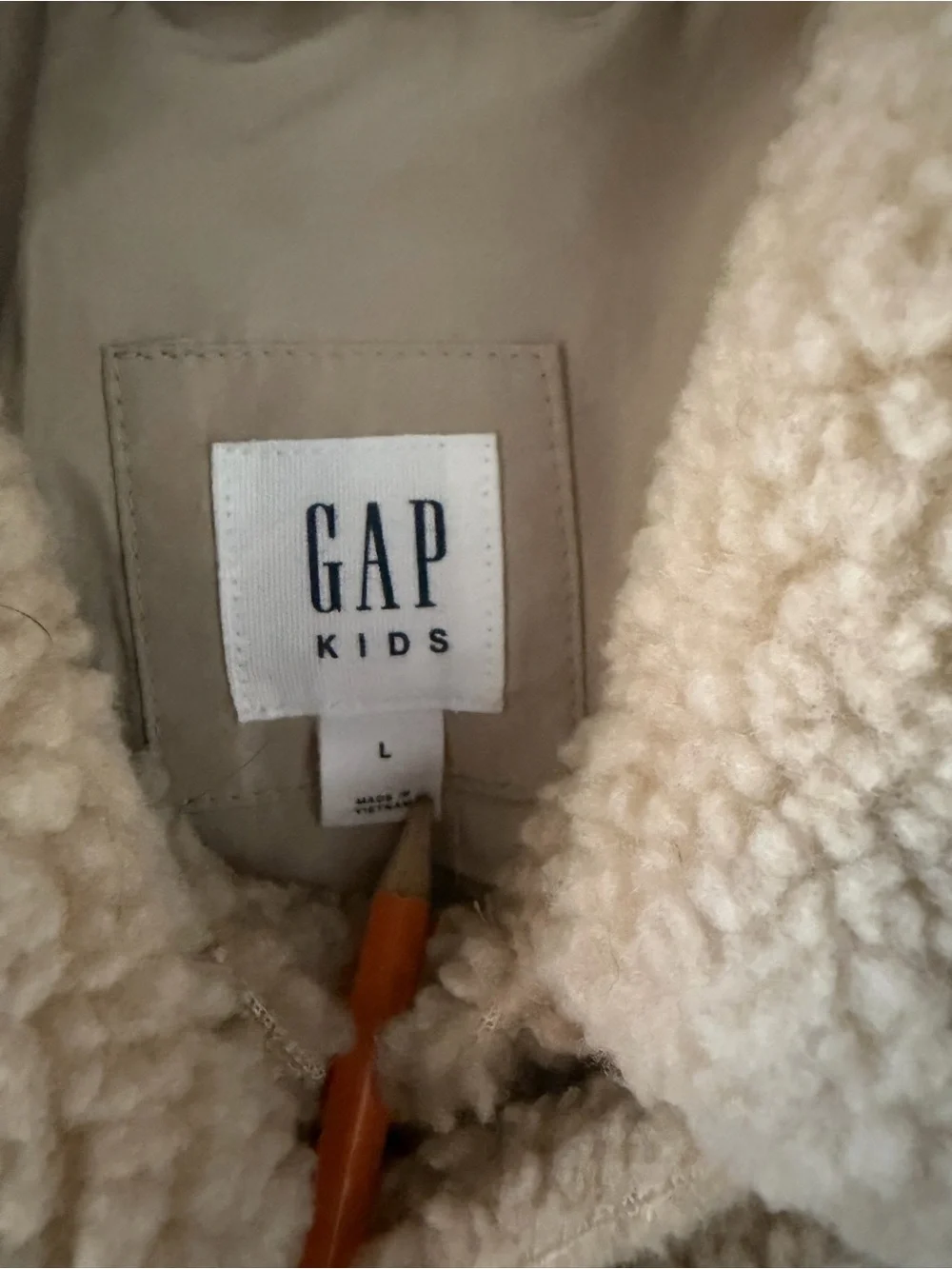 GAP Cream Teddy Sherpa Zip Jacket for Kids